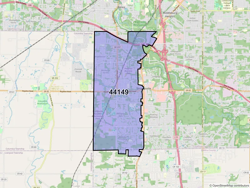 Map of ZIP Code 44149 — Strongsville, OH