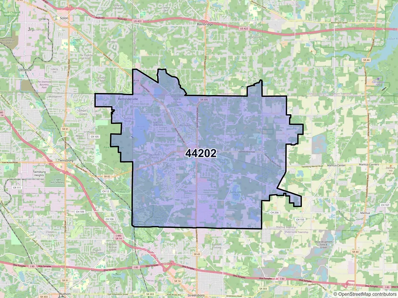 Map of ZIP Code 44202 — Aurora, OH