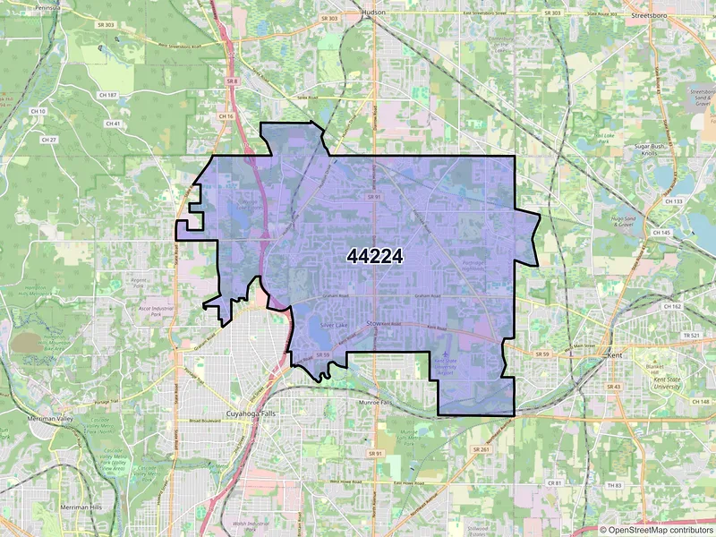 Map of ZIP Code 44224 — Stow, OH
