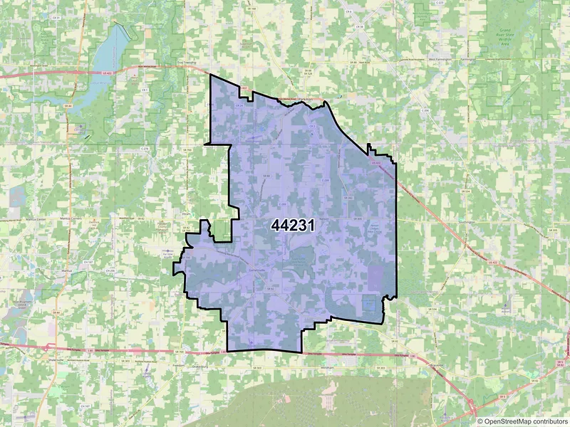Map of ZIP Code 44231 — Garrettsville, OH
