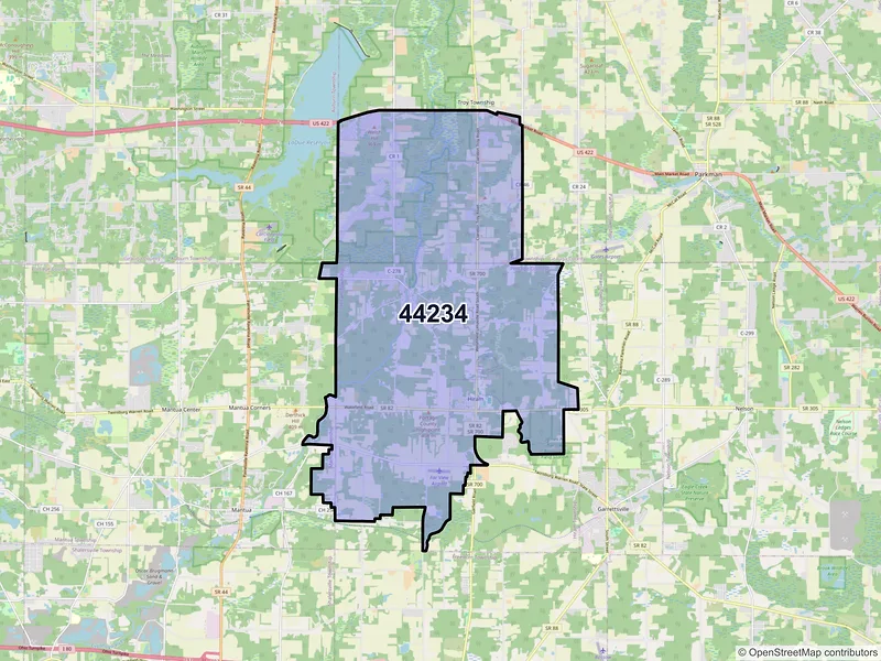 Map of ZIP Code 44234 — Hiram, OH