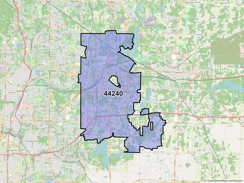 Map of ZIP Code 44240 — Kent, OH