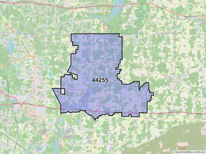 Map of ZIP Code 44255 — Mantua, OH