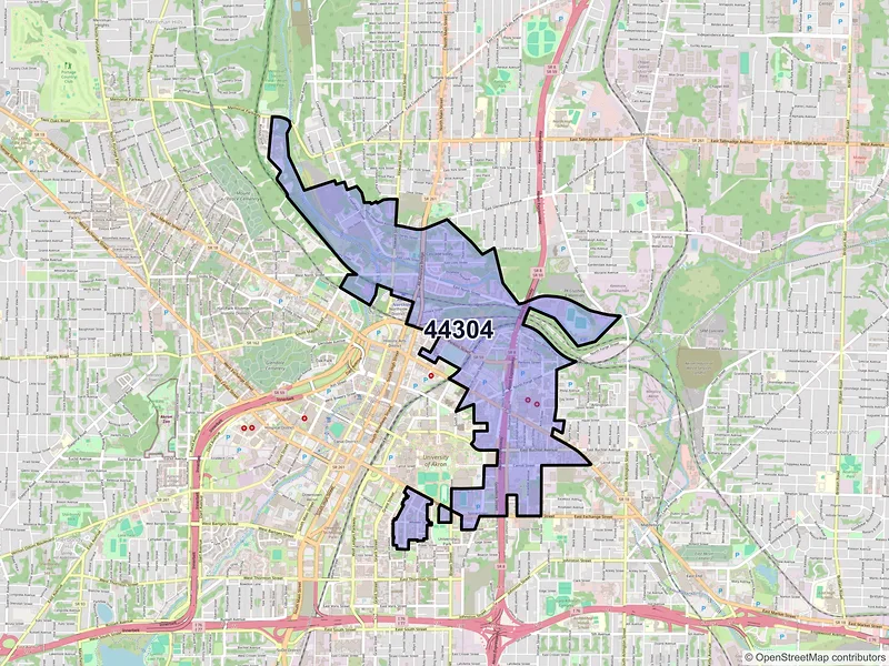 Map of ZIP Code 44304 — Akron, OH