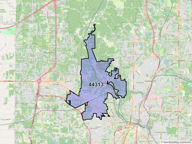 Map of ZIP Code 44313 — Akron, OH