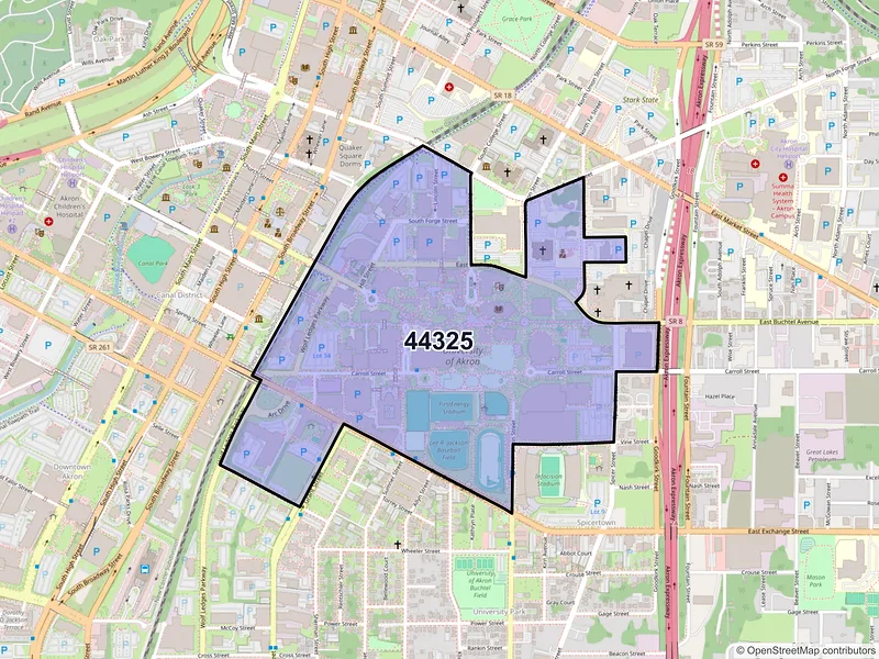 Map of ZIP Code 44325 — Akron, OH