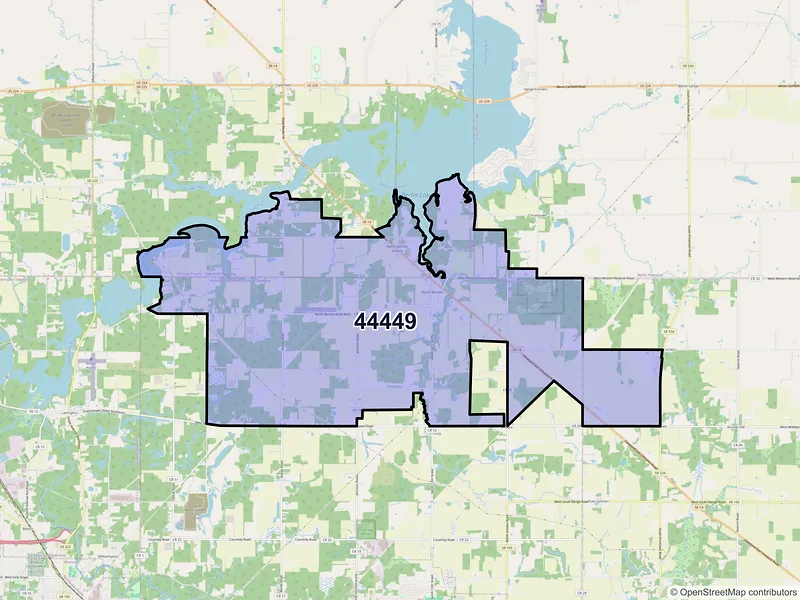 Map of ZIP Code 44449 — North Benton, OH