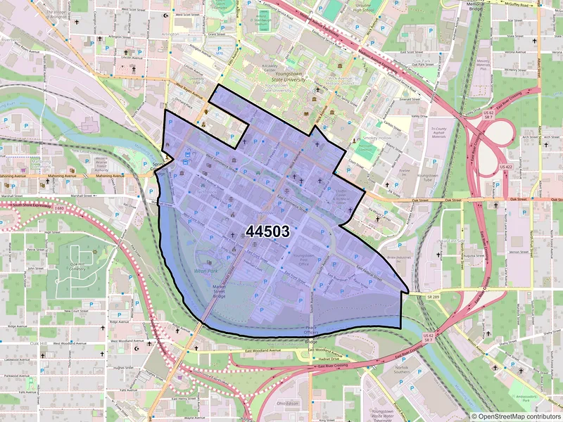 Map of ZIP Code 44503 — Youngstown, OH