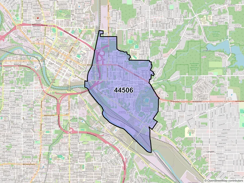 Map of ZIP Code 44506 — Youngstown, OH