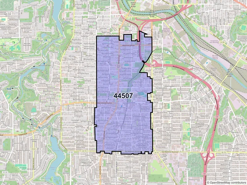 Map of ZIP Code 44507 — Youngstown, OH