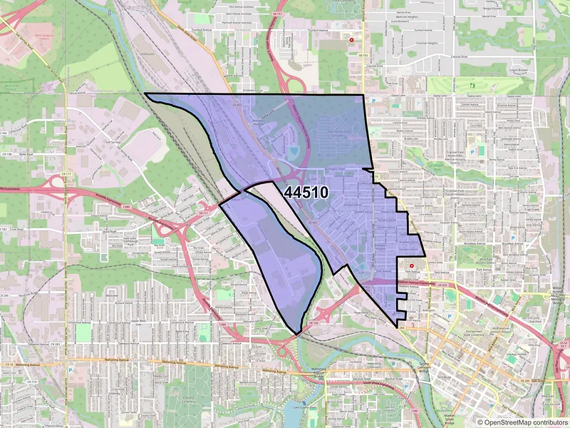 Map of ZIP Code 44510 — Youngstown, OH