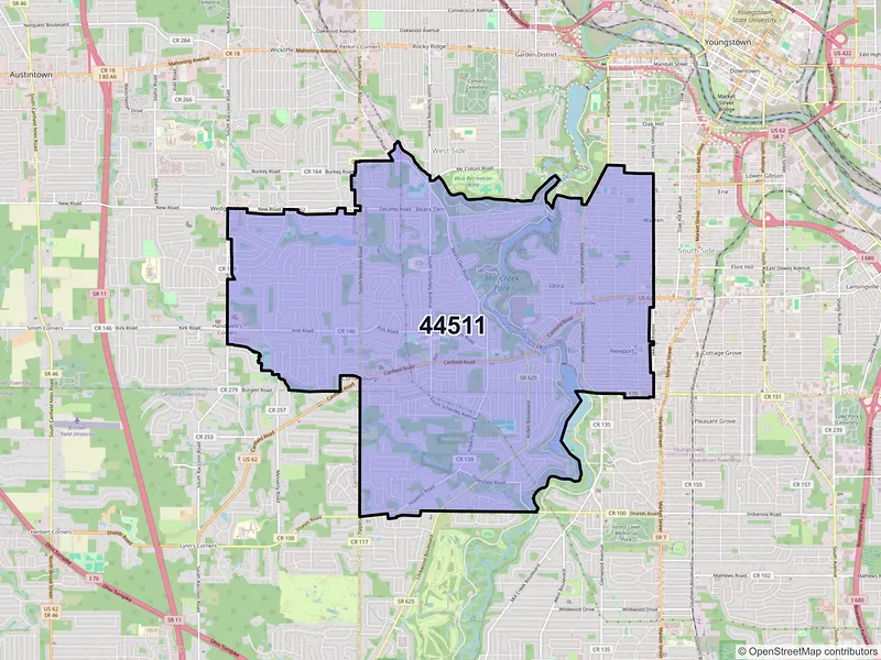 Map of ZIP Code 44511 — Youngstown, OH