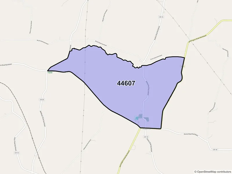 Map of Augusta, Ohio and ZIP codes
