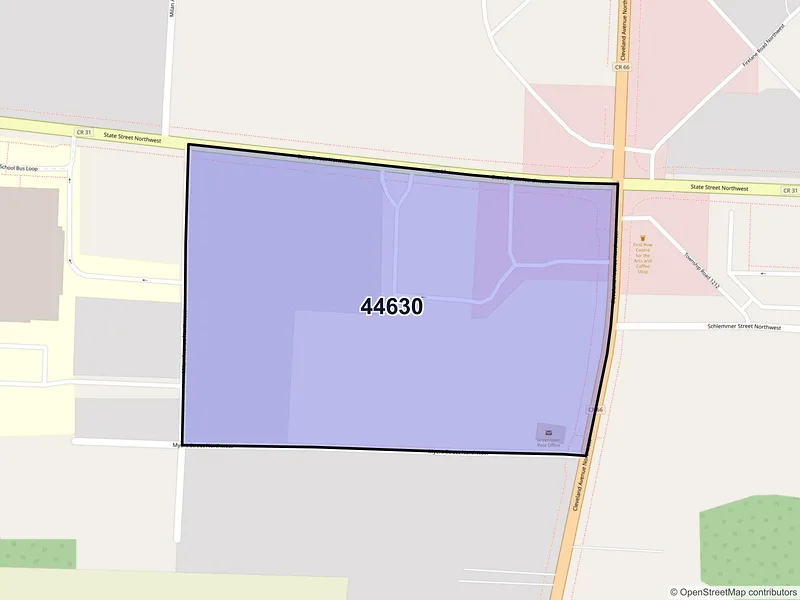 Map of Greentown, Ohio and ZIP codes