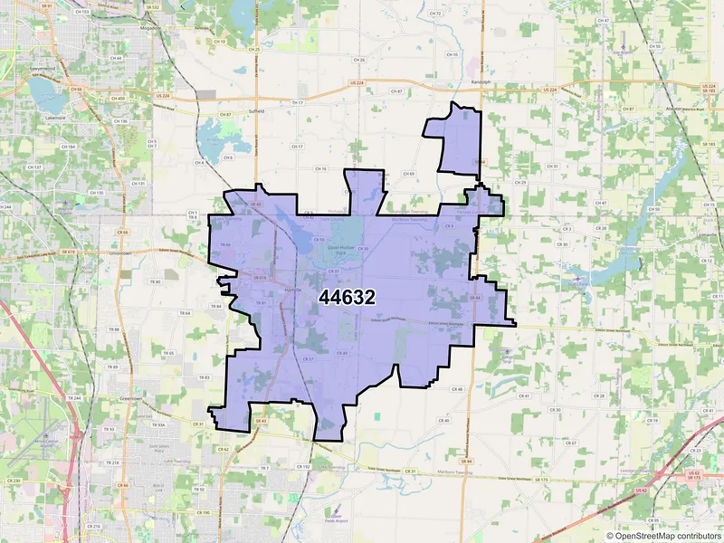 Map of ZIP Code 44632 — Hartville, OH