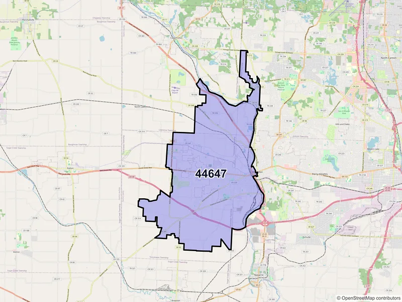 Map of ZIP Code 44647 — Massillon, OH