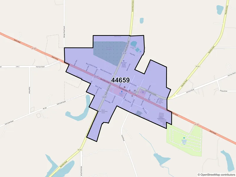 Map of Mount Eaton, Ohio and ZIP codes