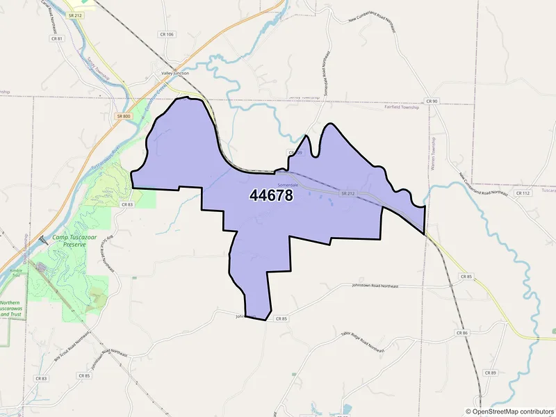 Map of Somerdale, Ohio and ZIP codes