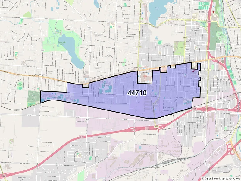 Map of ZIP Code 44710 — Canton, OH
