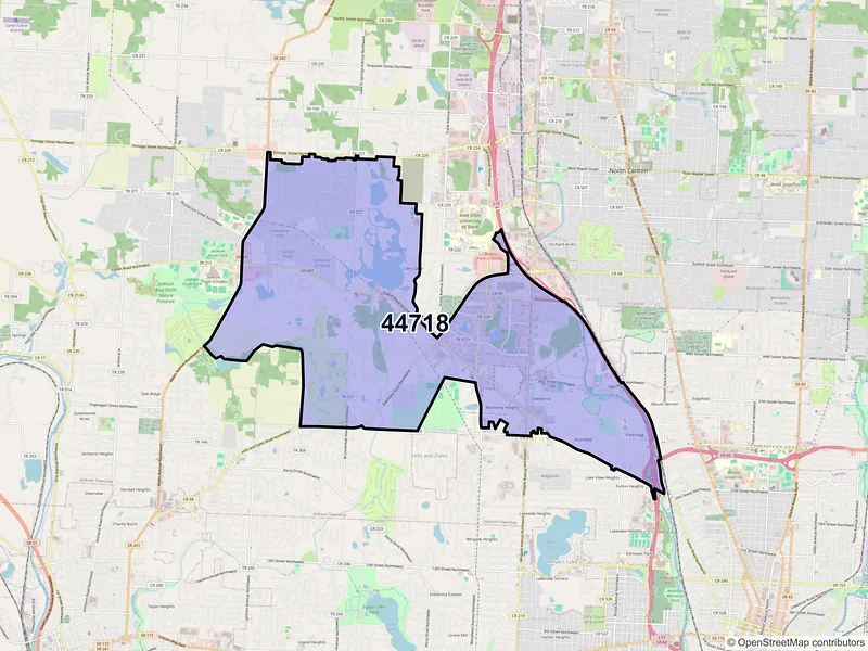 Map of ZIP Code 44718 — Canton, OH