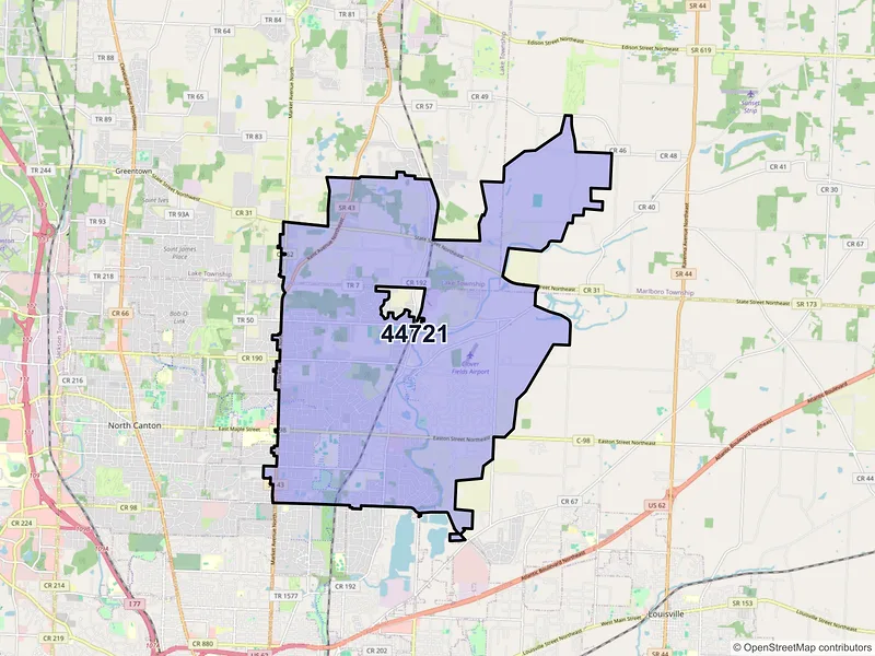 Map of ZIP Code 44721 — Canton, OH