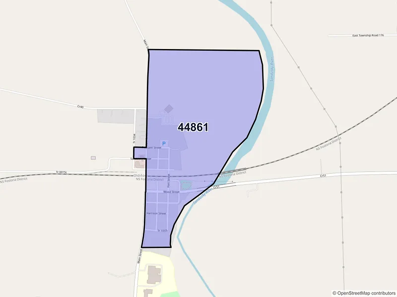 Map of Old Fort, Ohio and ZIP codes