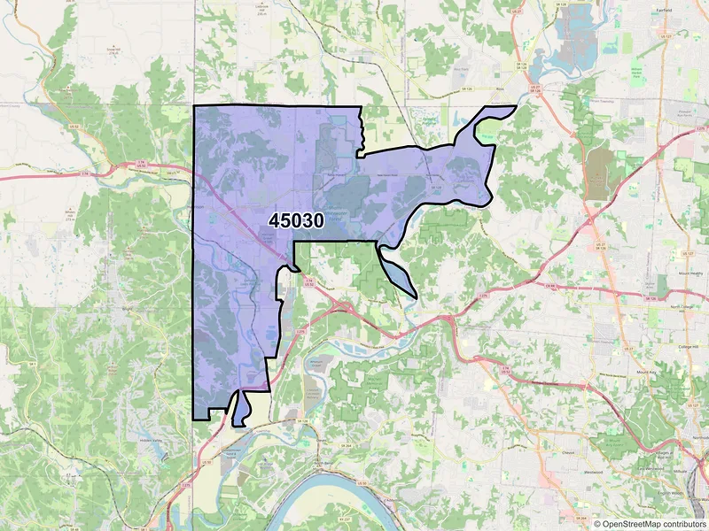 Map of ZIP Code 45030 — Harrison, OH