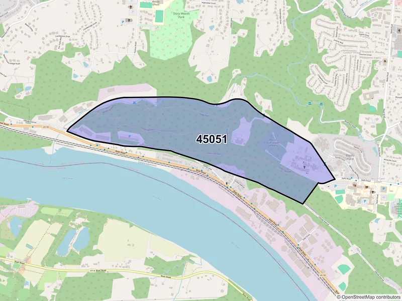 Map of ZIP Code 45051 — Mount Saint Joseph, OH