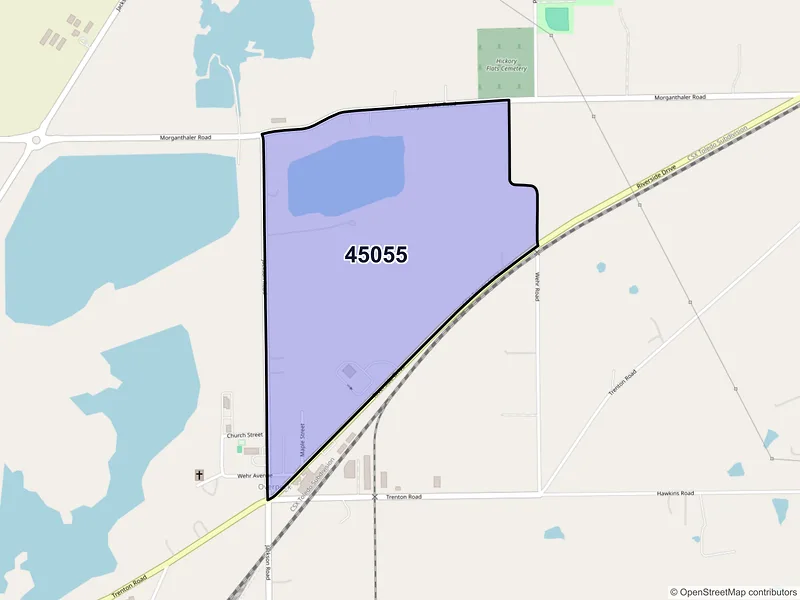Map of Overpeck, Ohio and ZIP codes