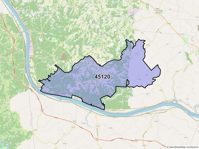 Map of ZIP Code 45120 — Felicity, OH