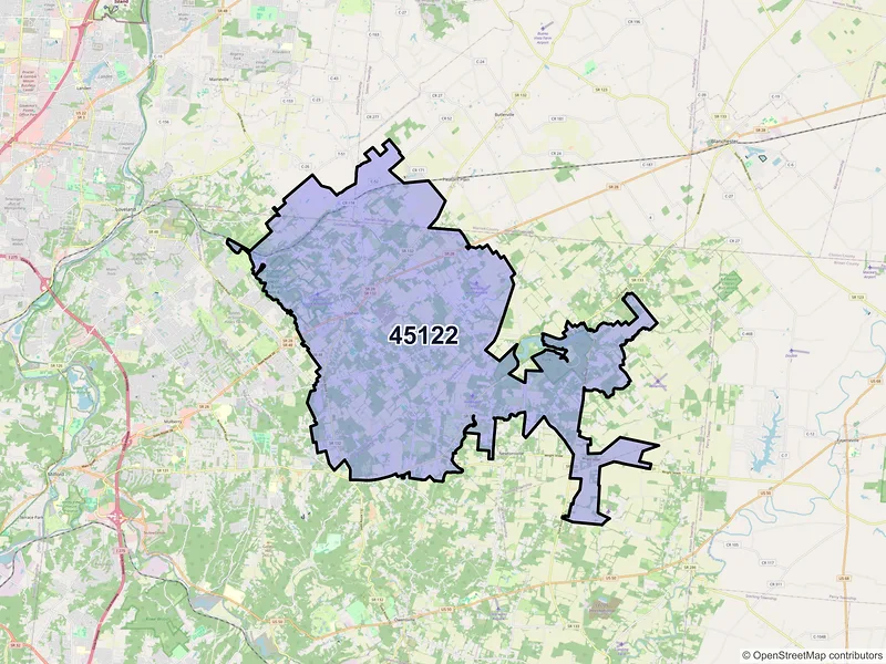 Map of ZIP Code 45122 — Goshen, OH