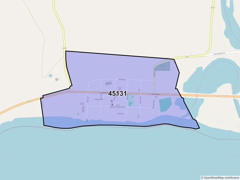Map of Higginsport, Ohio and ZIP codes