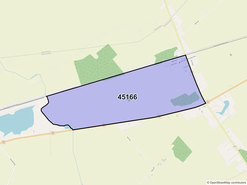 Map of Reesville, Ohio and ZIP codes