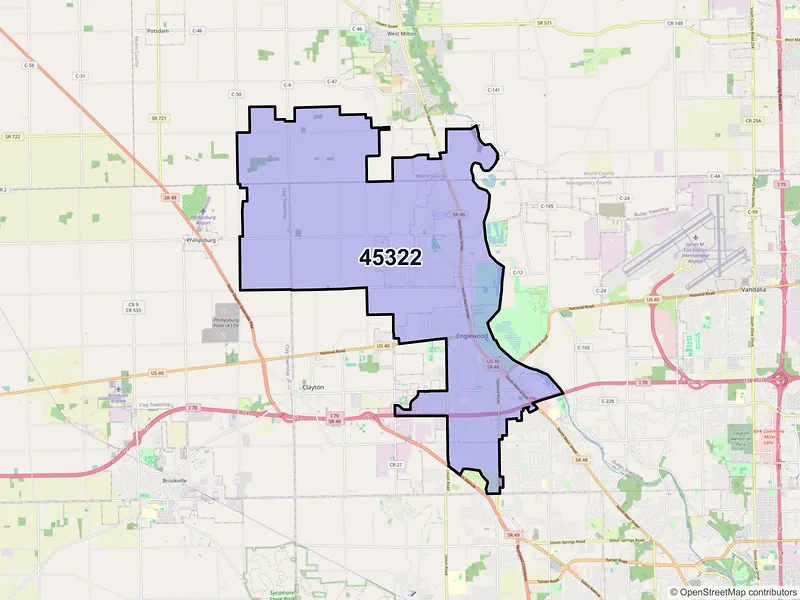 Map of ZIP Code 45322 — Englewood, OH