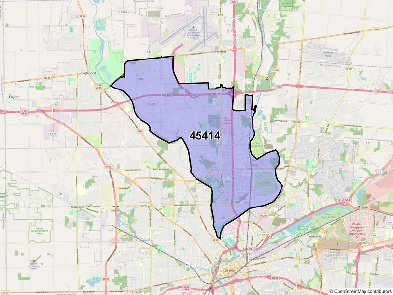 Map of ZIP Code 45414 — Dayton, OH