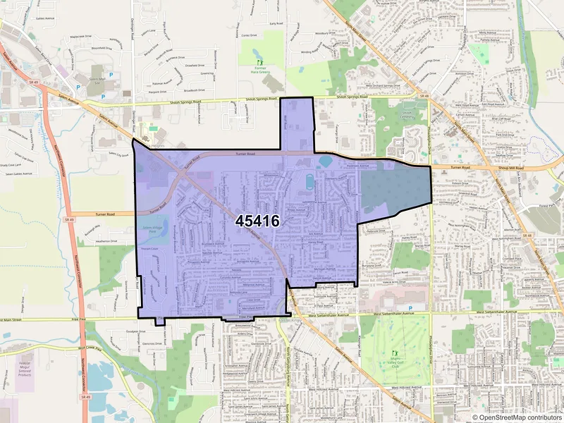 Map of ZIP Code 45416 — Dayton, OH