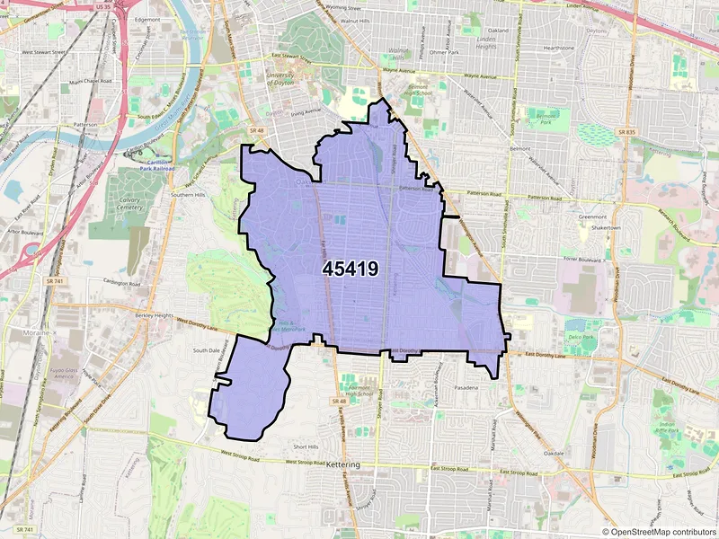 Map of ZIP Code 45419 — Dayton, OH