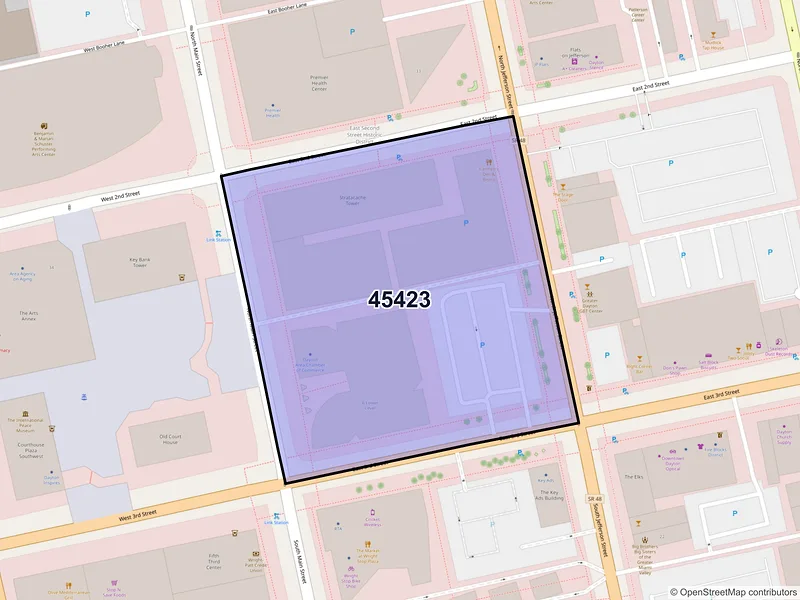 Map of ZIP Code 45423 — Dayton, OH