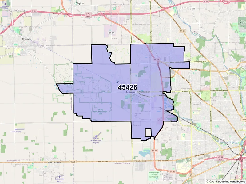 Map of ZIP Code 45426 — Dayton, OH