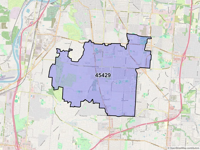 Map of ZIP Code 45429 — Dayton, OH