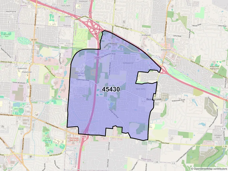 Map of ZIP Code 45430 — Dayton, OH
