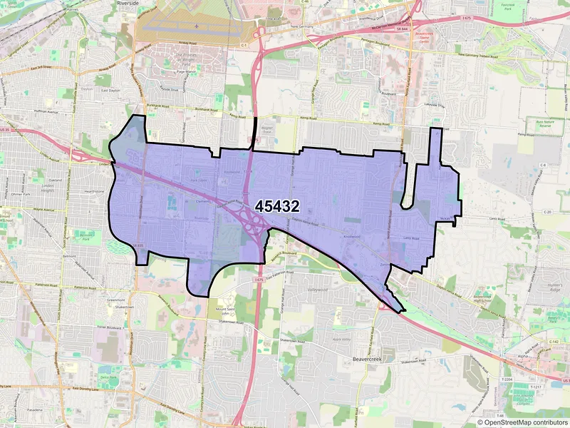Map of ZIP Code 45432 — Dayton, OH