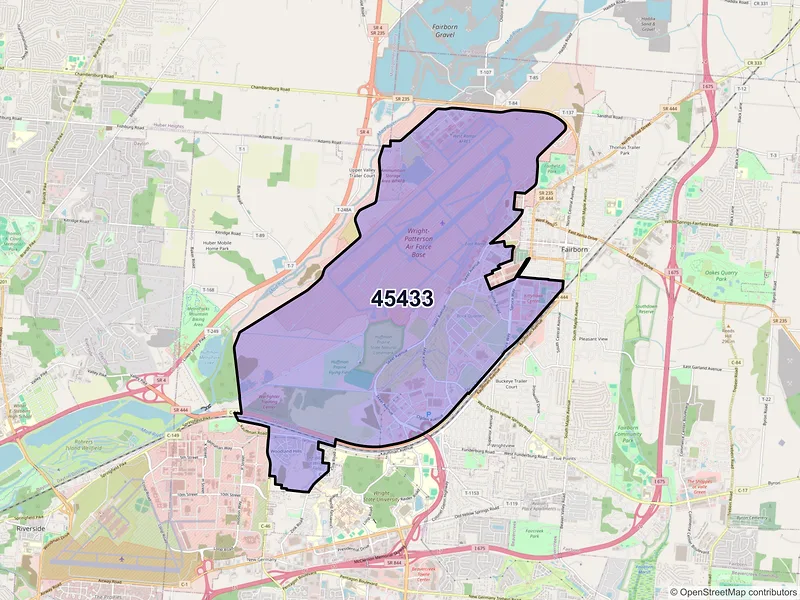 Map of ZIP Code 45433 — Dayton, OH