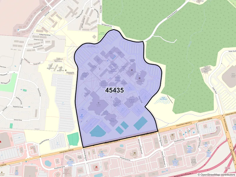 Map of ZIP Code 45435 — Dayton, OH