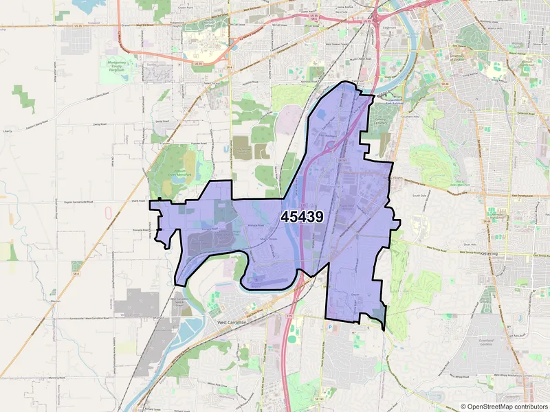 Map of ZIP Code 45439 — Dayton, OH