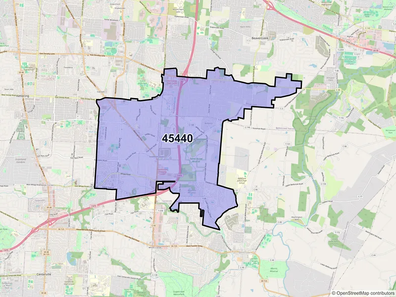 Map of ZIP Code 45440 — Dayton, OH