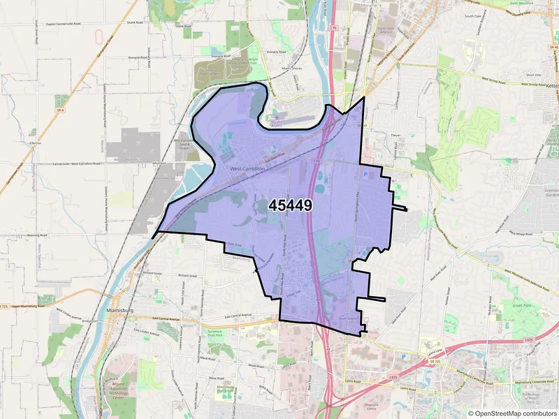 Map of ZIP Code 45449 — Dayton, OH
