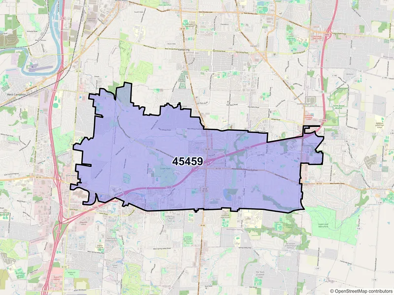 Map of ZIP Code 45459 — Dayton, OH