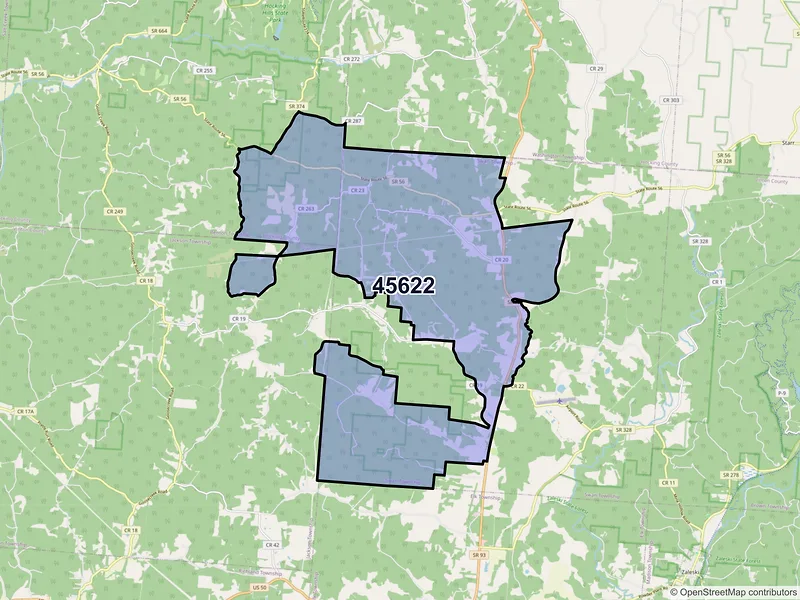 Map of ZIP Code 45622 — Creola, OH