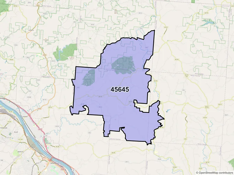 Map of Kitts Hill, Ohio and ZIP codes